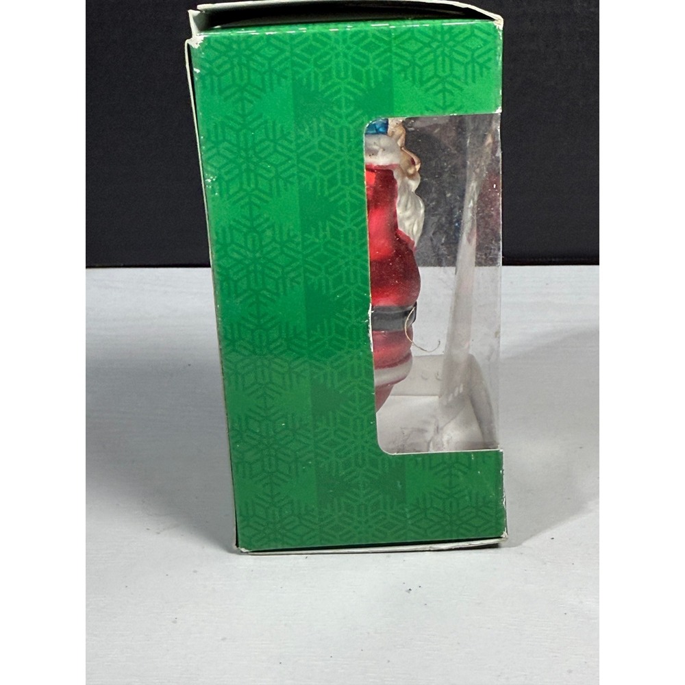 Christmas House Blown Glass Santa Claus Ornament Wreath Bag Hanging Decor VTG - Picture 9 of 10